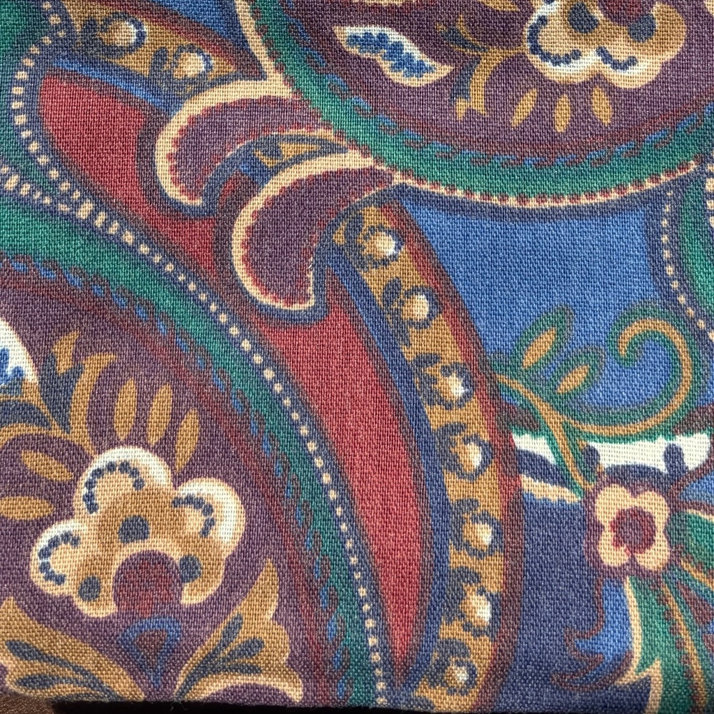 new JCPenny Navy Blue, Burgandy, Tan Paisley Queen Bedskirt + 2 Std Pillow shams - Picture 7 of 13